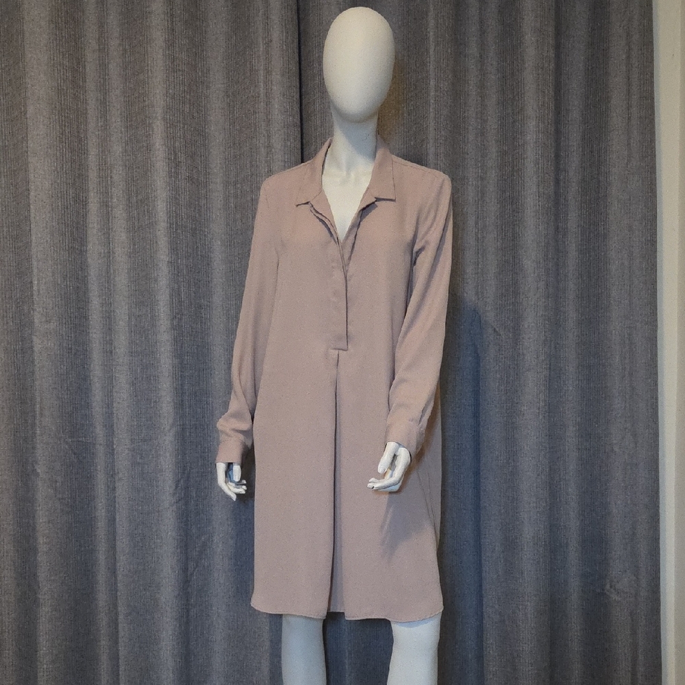 Babaton Long Sleeve Tunic Dress in Dusty Pink